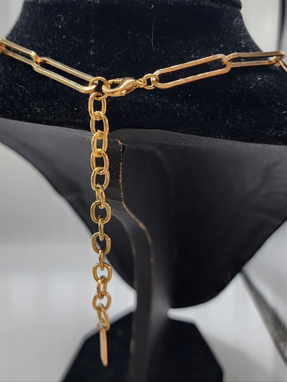 Gold paper clip necklace Sugarfix 17 Inch with extender - Picture 4 of 6
